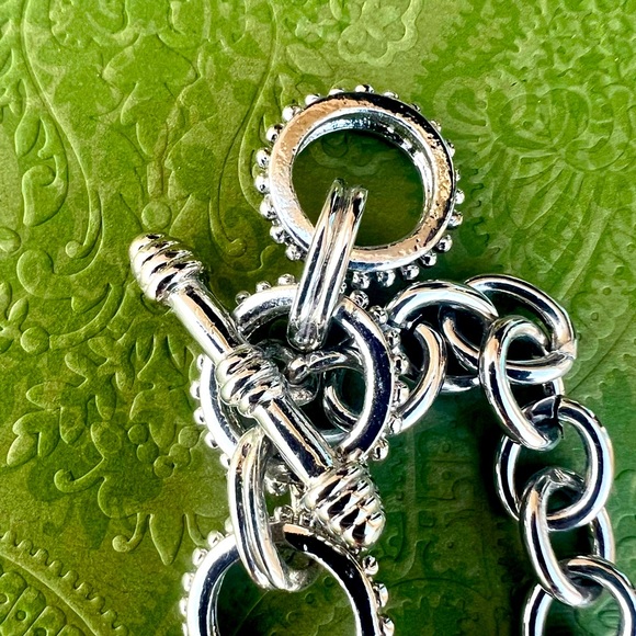 Gold and silver-plated charm necklace with imitation pearls - Picture 4 of 4